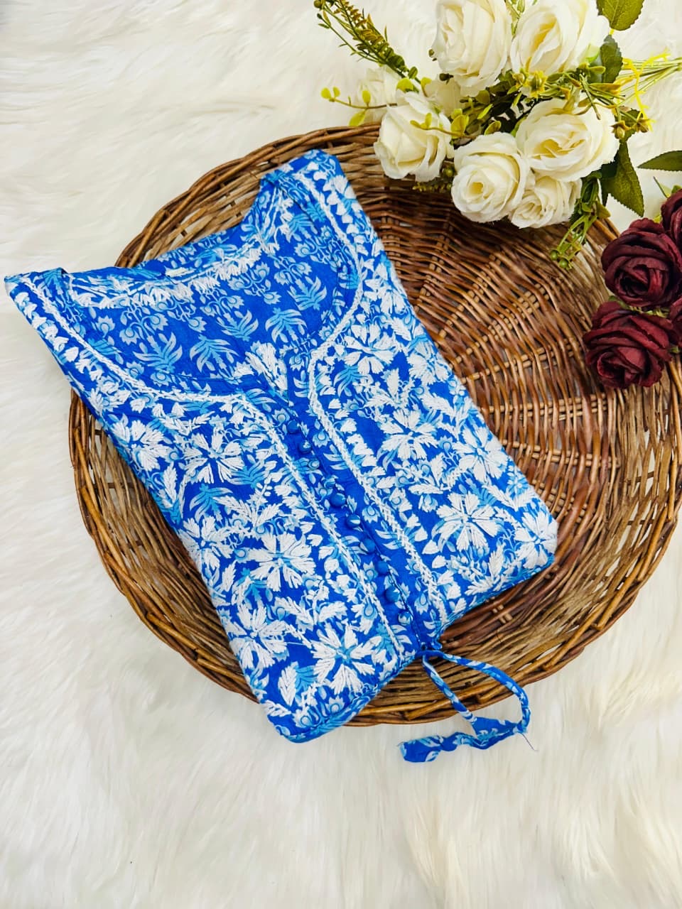 Flower Printed mul mul gown