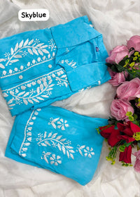 Modal Cotton Fine Embroidery Work Stylish Shirt Pant