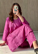 soft Chanderi Angarkha-style kurti
