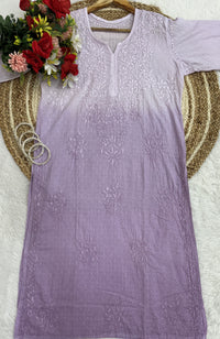 Premium Dobby Cotton Dyeable Dual Shade Kurtas With Free size Pant