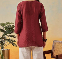 Chanderi Dyed Short Tops