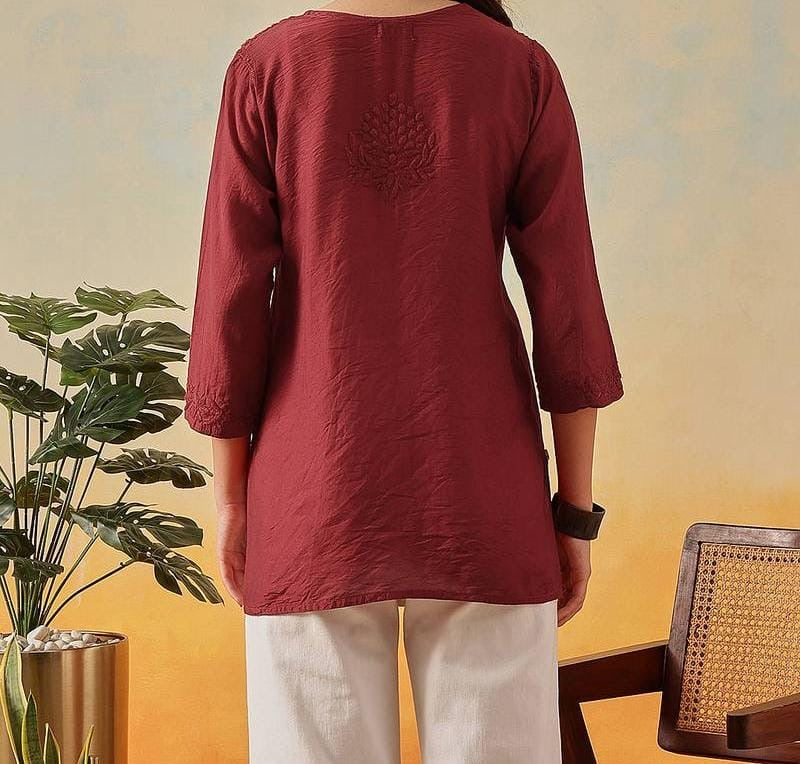 Chanderi Dyed Short Tops