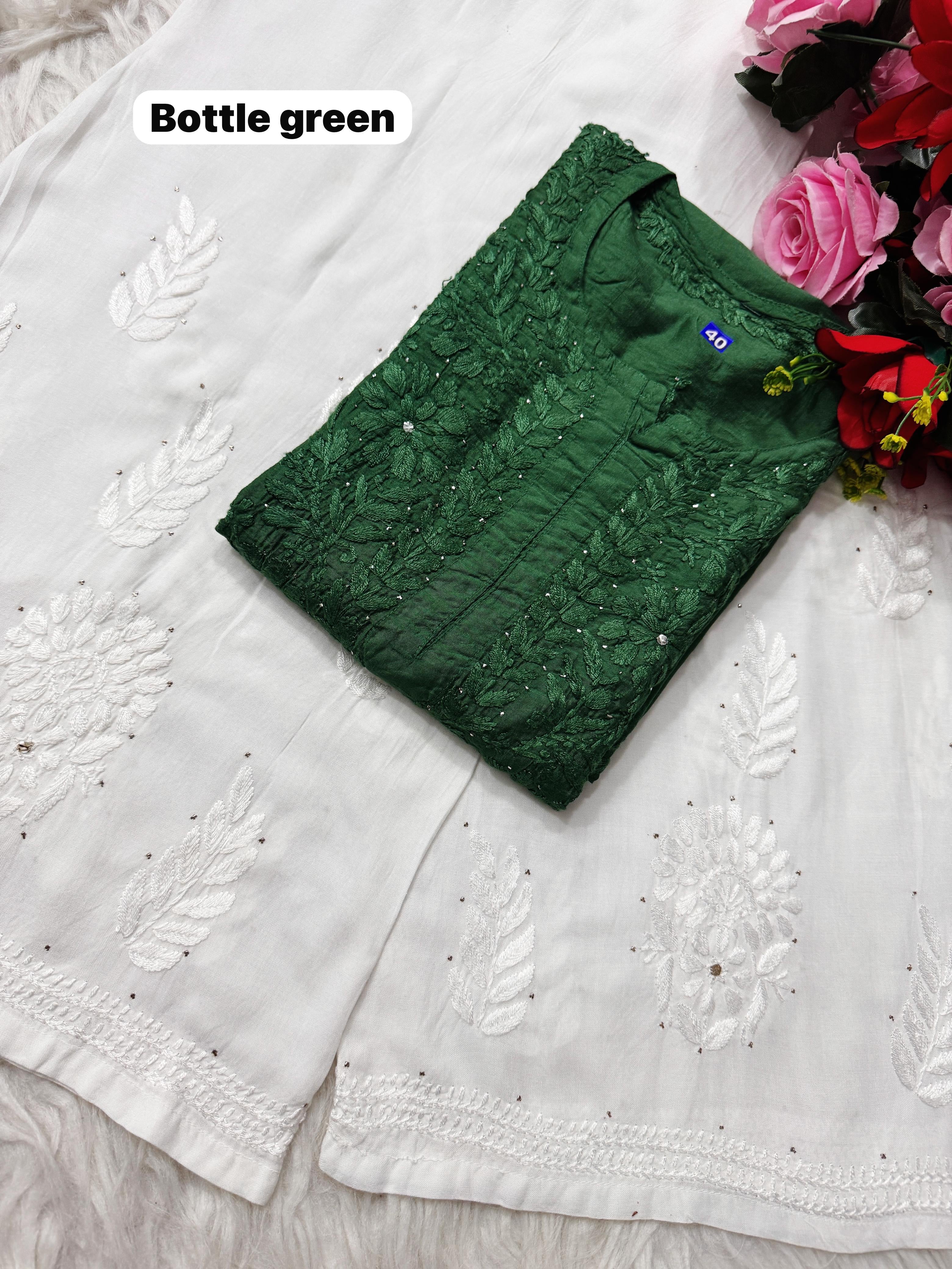 Heavy Handwork chanderi Muqaish kurta