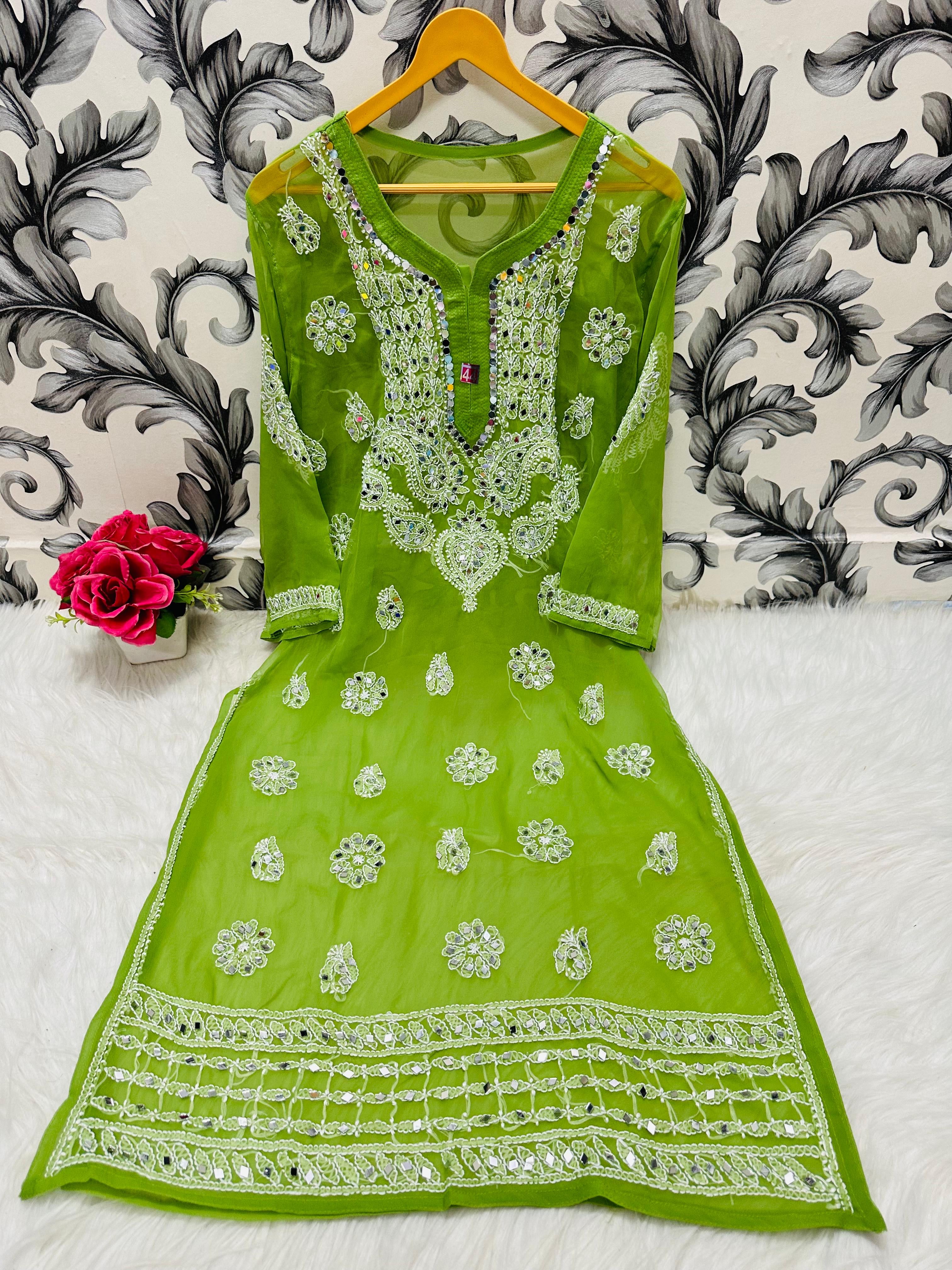 Heavy Gala Daman Mirror Kurta with inner