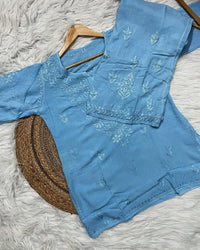 Rayon Soft Chikankari Dyed Co-ord set