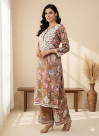 Printed Co-ord Chikankari set