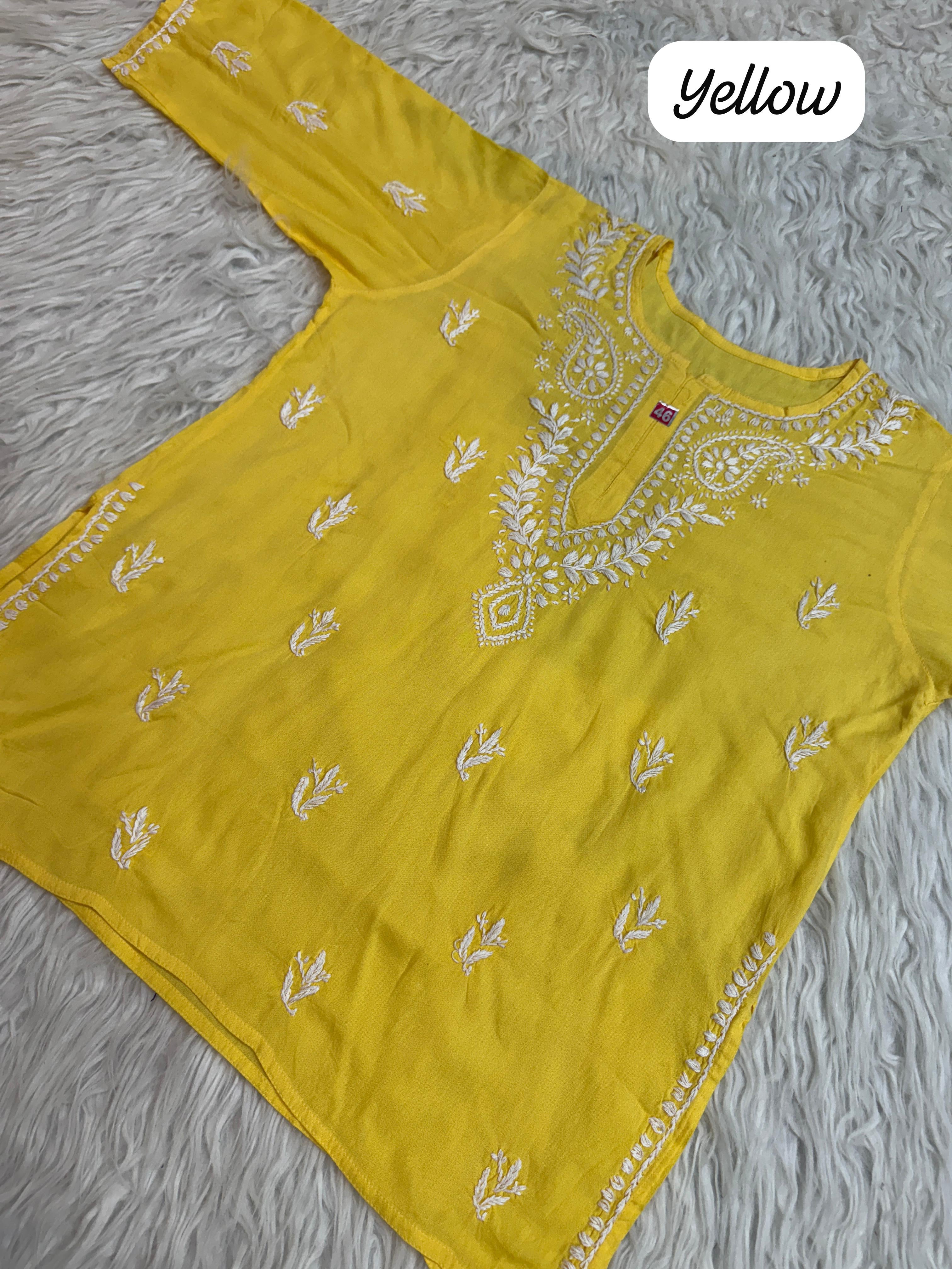 Rich Handworked Gala Buti Soft Short Top