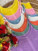 Ghass patti Hand Work sleevless Rayon long top