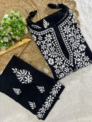 Sleeveless Rayon Kurti with Embroidery