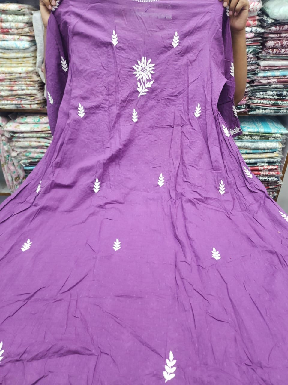 Mul Mul Dobi Cotton Plus Size Gown