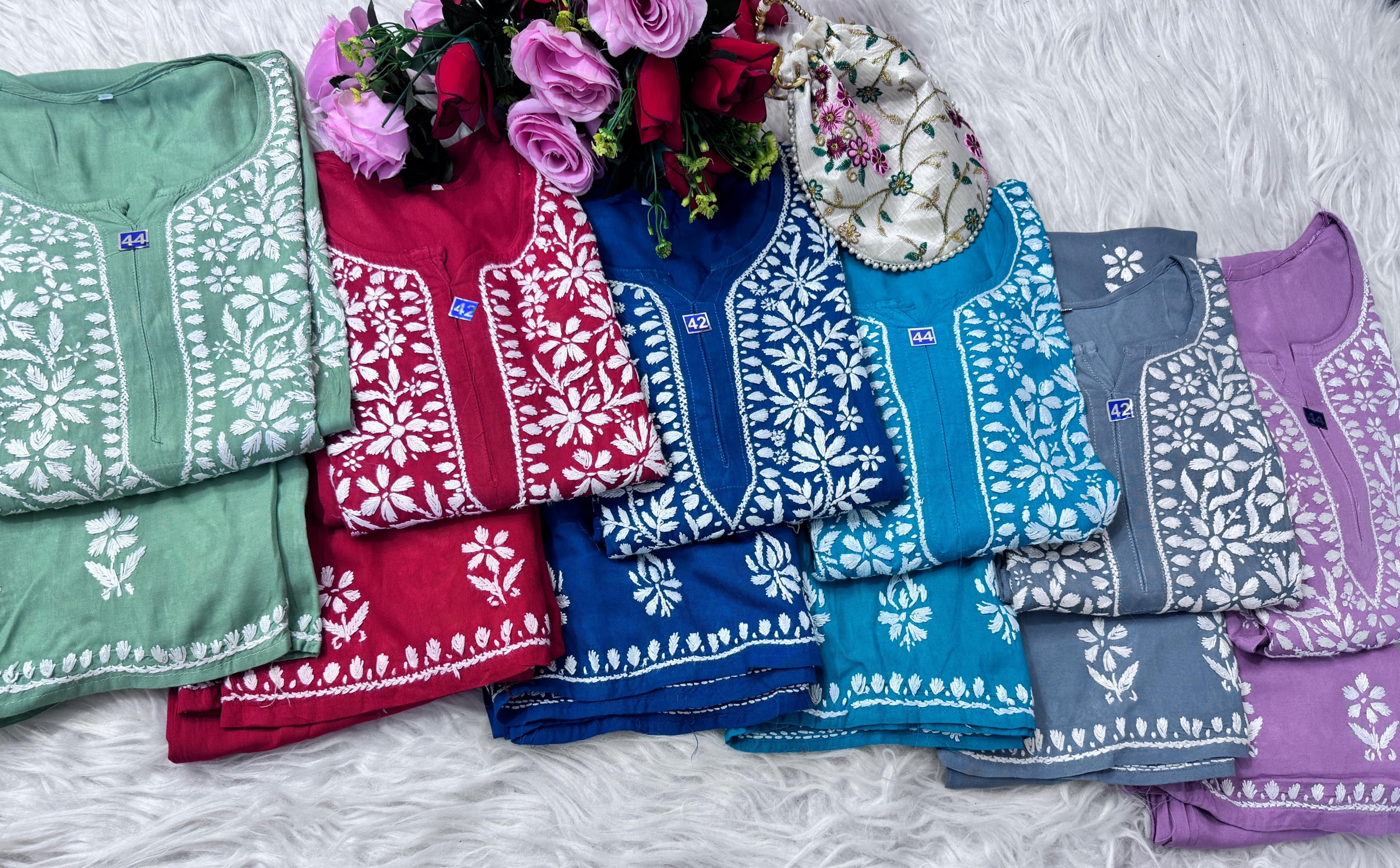 Heavy Handwork Kurti Combo with potli