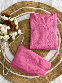 Soft, breathable & comfy — Chanderi Soft Fabric Kurti paired with stylish Afghani Salwar!