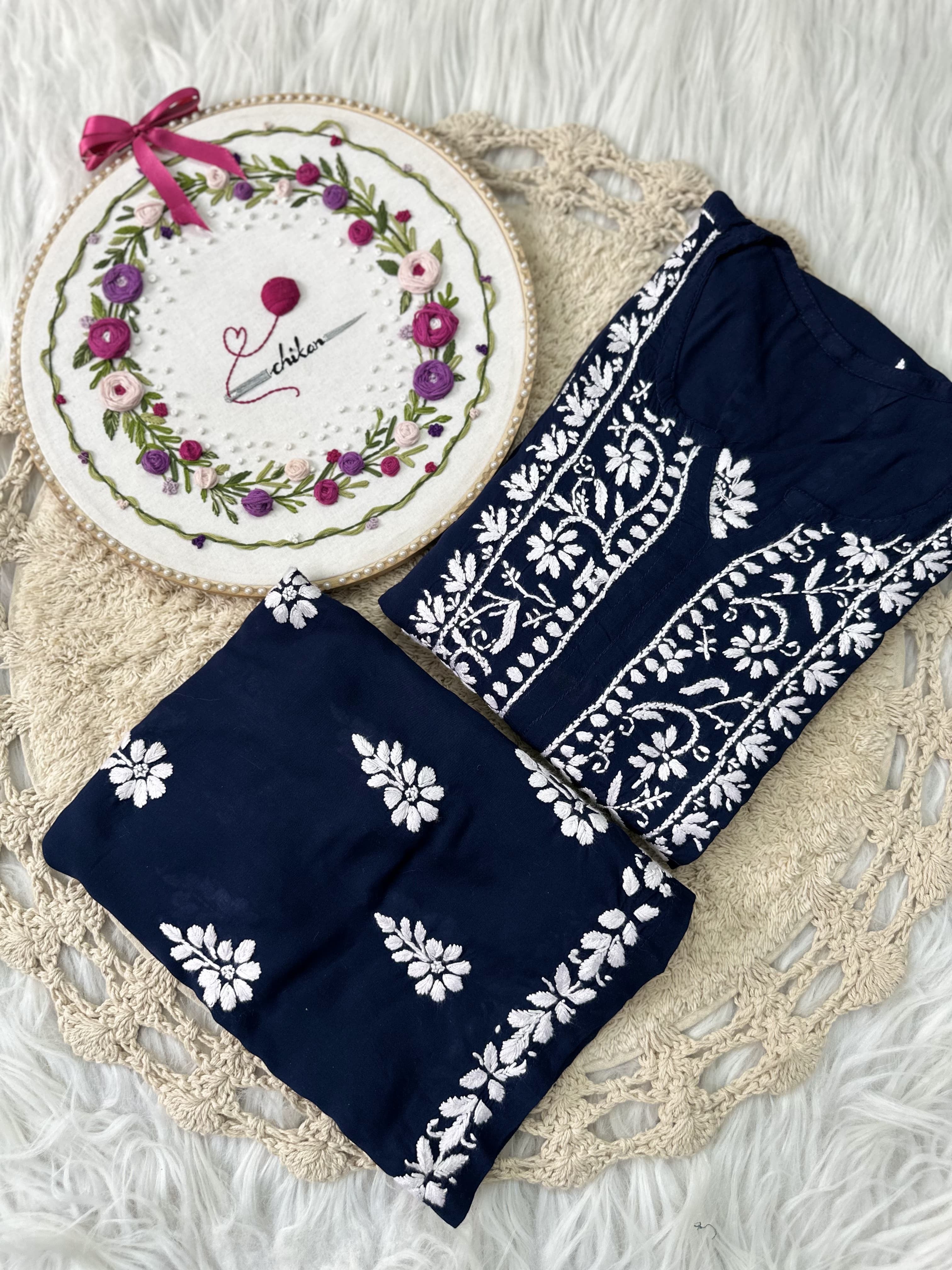 Zara Modal Cotton Embroidery Daman Combo