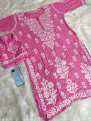 Huda Heavy embroidery Handcrafted Rayon Chikankari Combo