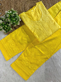 Soft Dual Machine work Shaded Kurti Set