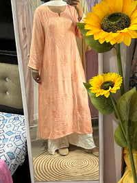 Comfortable Stylish chikankari Soft Kurtis in pastel shades