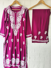 Stylish Crafted Chikankari heavy embroidered kurta Set
