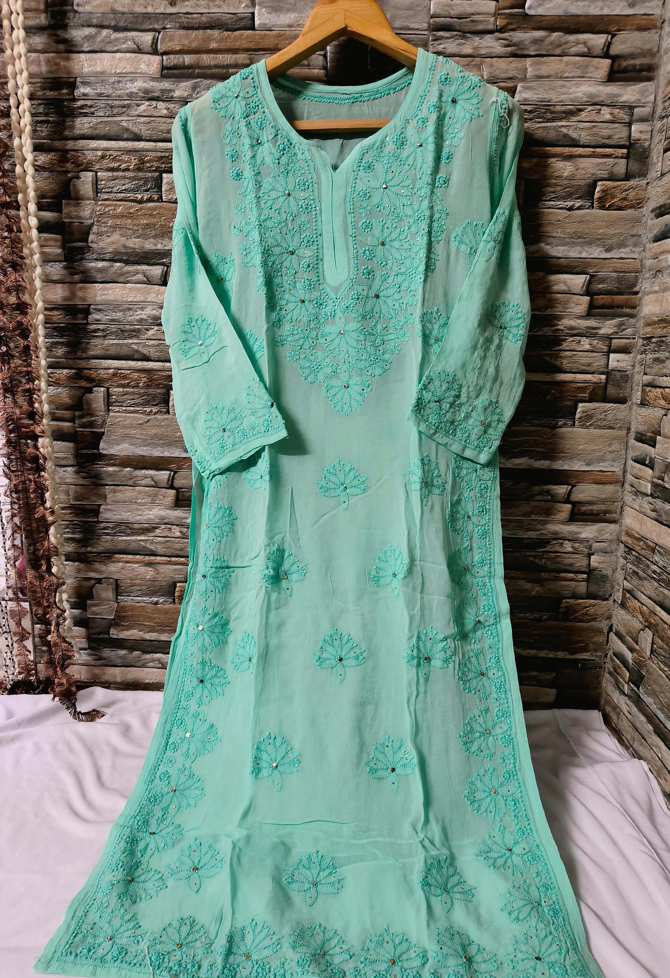 Muqaish Worked Hania Chikankari Kurta