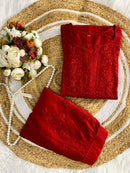 Soft, breathable & comfy — Chanderi Soft Fabric Kurti paired with stylish Afghani Salwar!