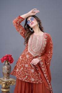 Party wear Designer Top Sharara and Dupatta