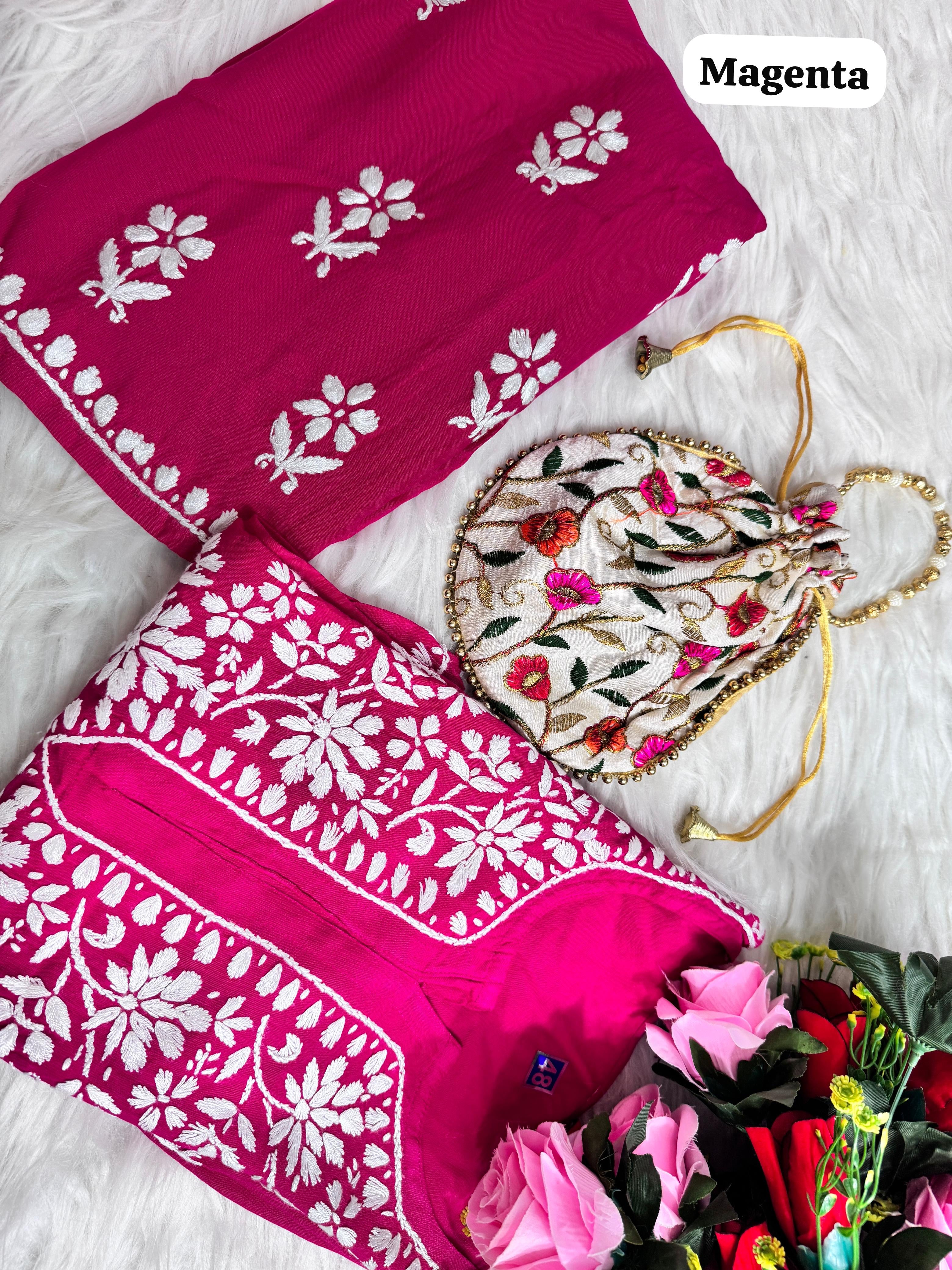 Heavy Handwork Kurti Combo with potli