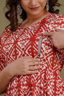 Cotton Gown for maternity and feeding