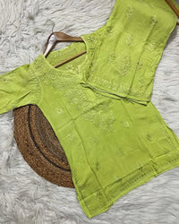 Rayon Soft Chikankari Dyed Co-ord set