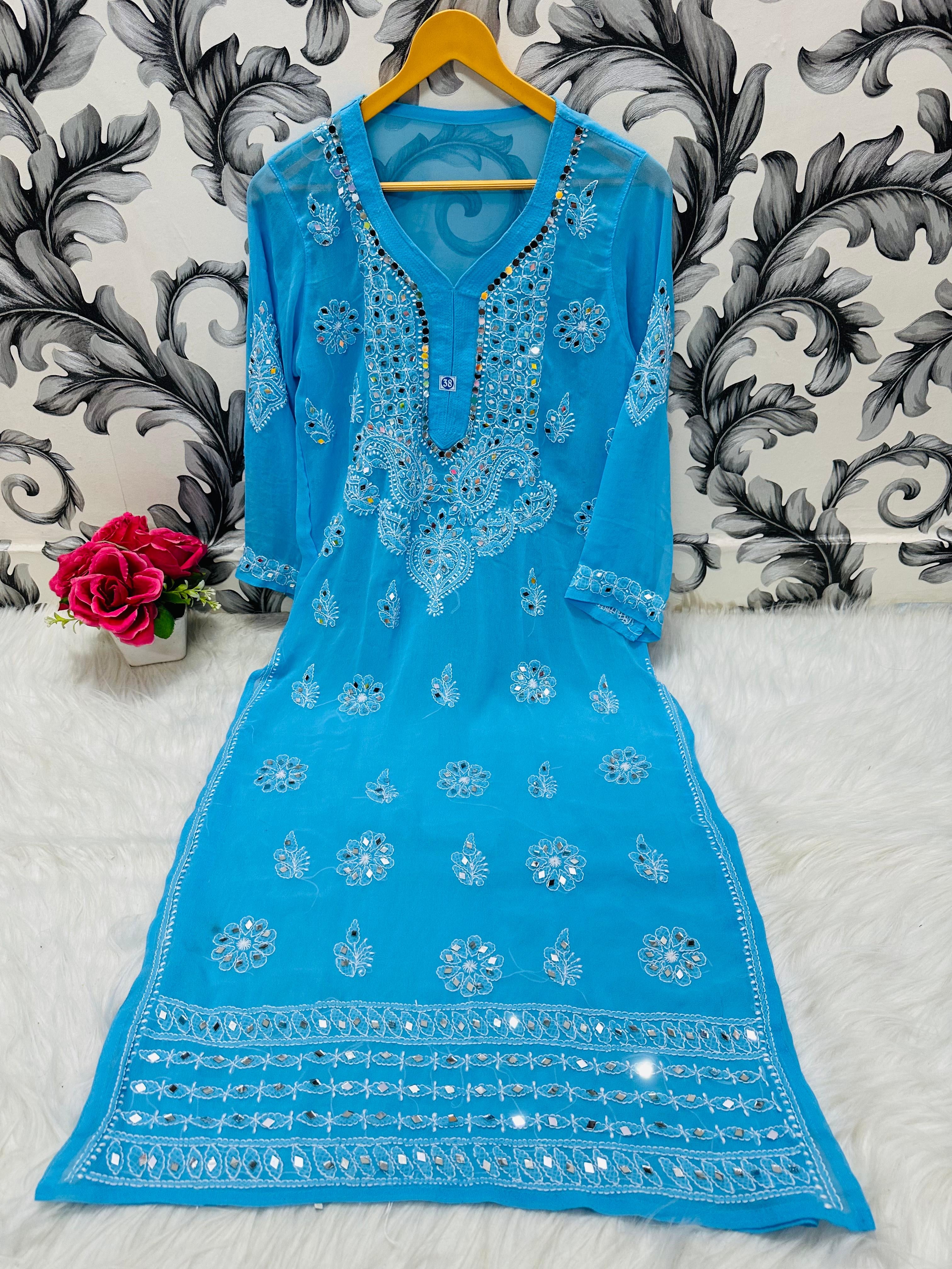 Heavy Gala Daman Mirror Kurta with inner