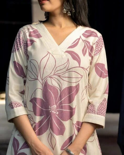 Pure Cotton Kurta plazzo in Floral prints
