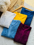 3d Luxe Viscose Flower Jaal Kurta