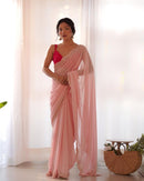 Heavy Georgette’s C-Pallu Embroidered Saree