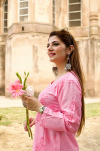 Soft, breathable & comfy — Chanderi Soft Fabric Kurti paired with stylish Afghani Salwar!