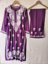 Stylish Crafted Chikankari heavy embroidered kurta Set