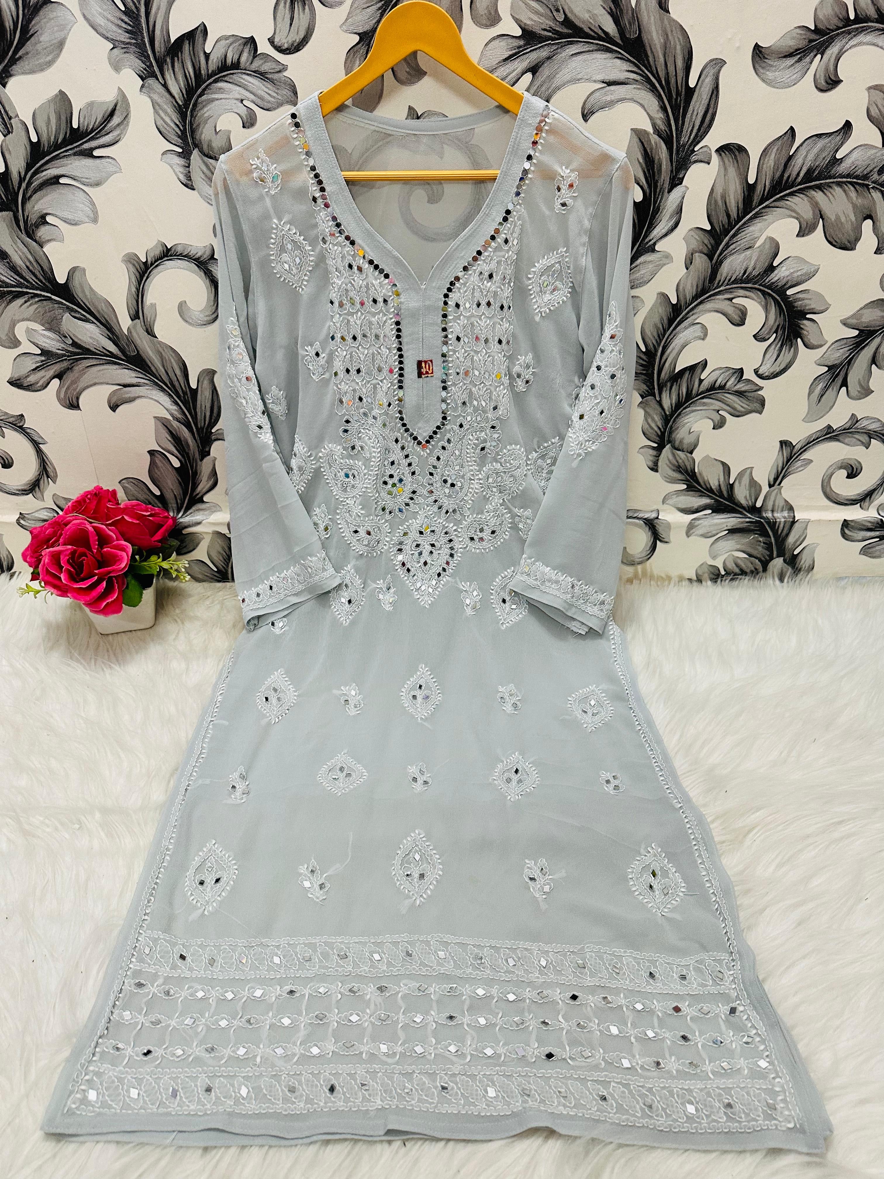 Heavy Gala Daman Mirror Kurta with inner