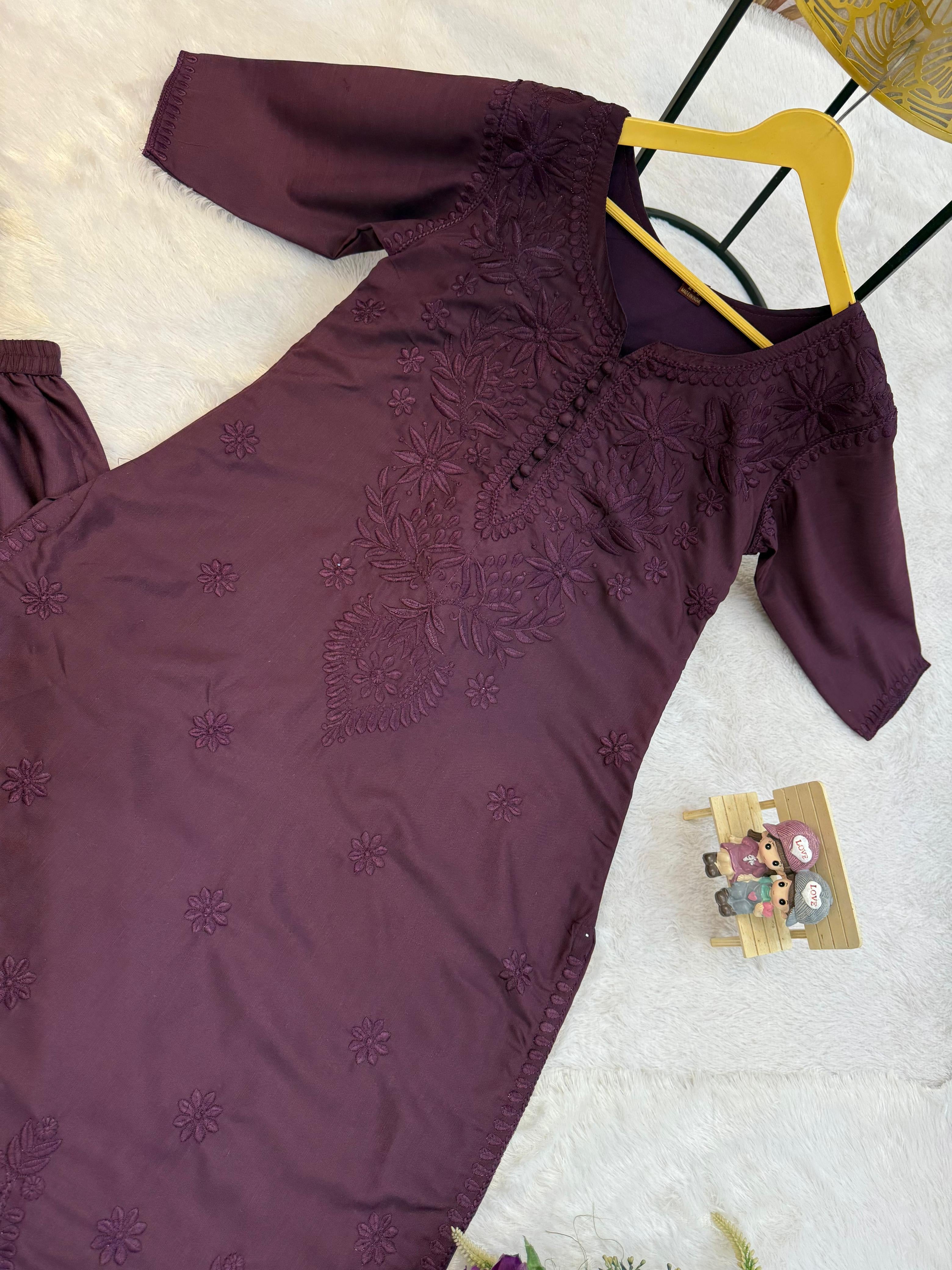 Hifazat Chikankari in Luxury Shade 2pc Pure Cotton