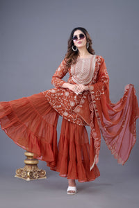 Party wear Designer Top Sharara and Dupatta
