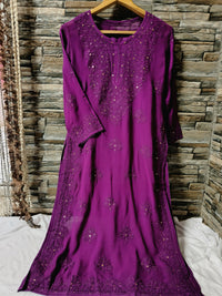 Muqaish Worked Hania Chikankari Kurta