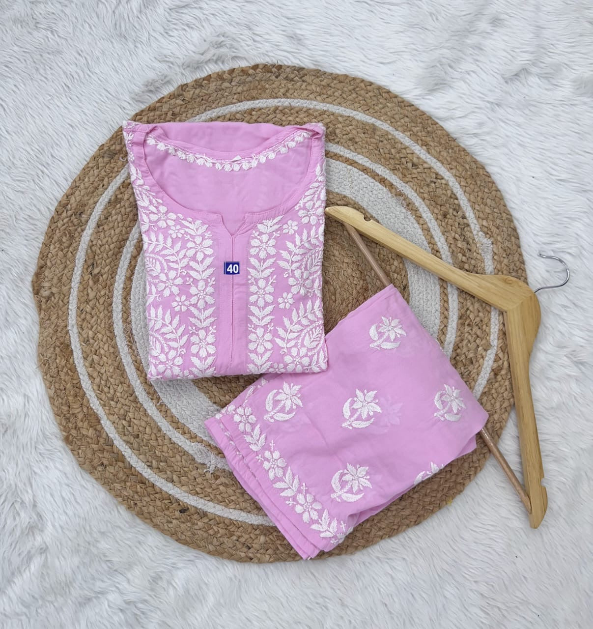 Heavy luxury embroidered Modal Cotton Set