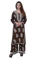 Modal Cotton Hand white thread embroidered Co-ord
