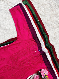 Heavy Handwork chanderi Muqaish kurta