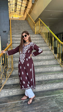 Heavy Rayon Kurti with Lycra machine work pant