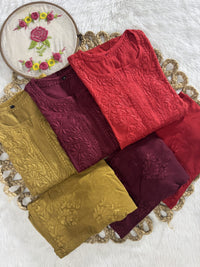 Beautiful dual shade Reyon kurti with palazzo