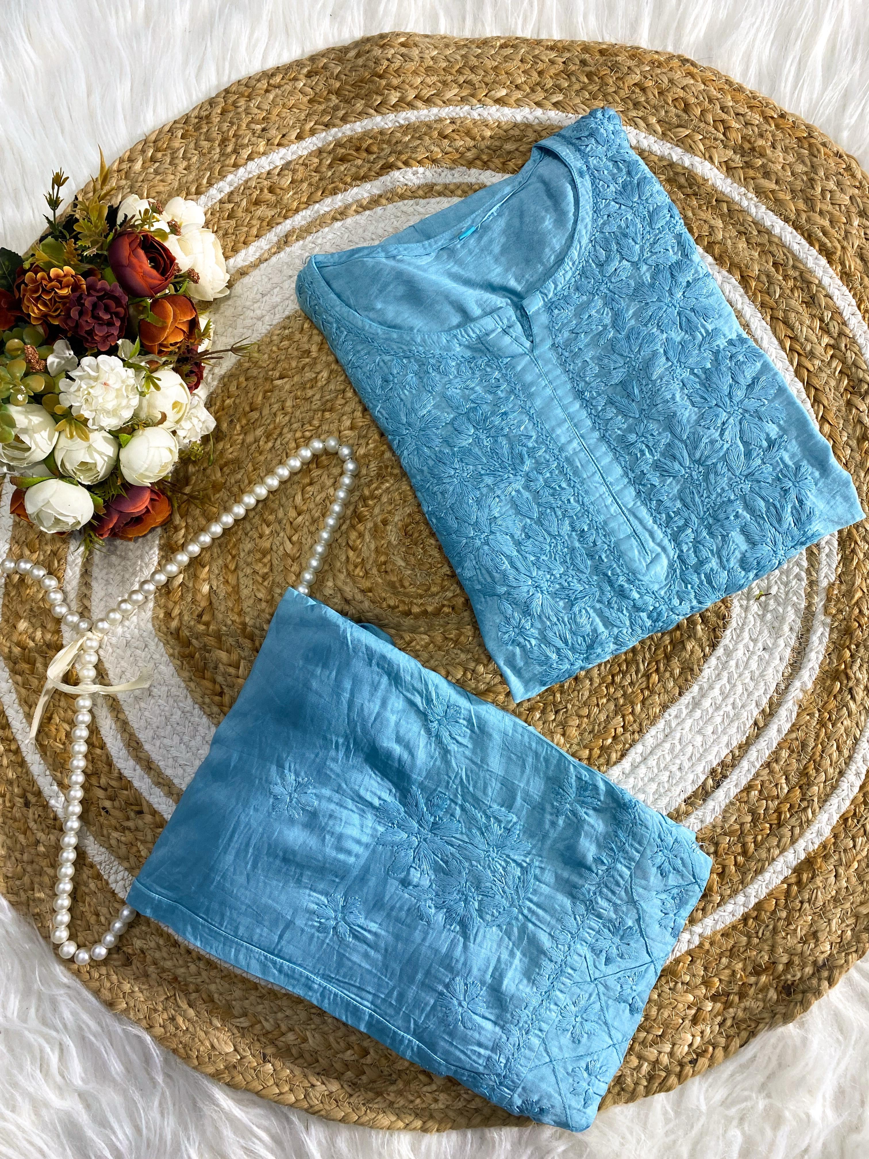 Alfaaz Handworked Chanderi Co-ord Chikankari Set