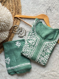 Premium rayon Crafted With Hand white embroidery combo