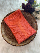 Organza Dyes Kurta Handcrafted With inner