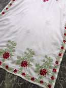 Designer white kurta with dual colour thread fine chikankari work