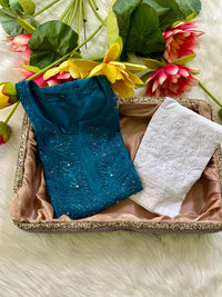 Zoya Muslin Muqaish Kurti  Ghaspatti with Bakhiya work