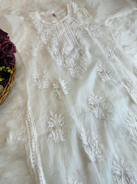 Organza Dyes Kurta Handcrafted With inner