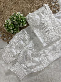 Chanderi Afghani Border Side less Set