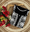 Lucknowi Chikankari Polister Thread Beautiful Ghas Patti Hand Modal Kurti